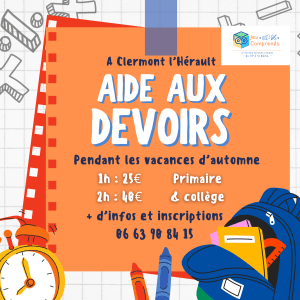 aide-aux-devoirs-vac-automne-Clermont l'Hérault soutien scolaire
